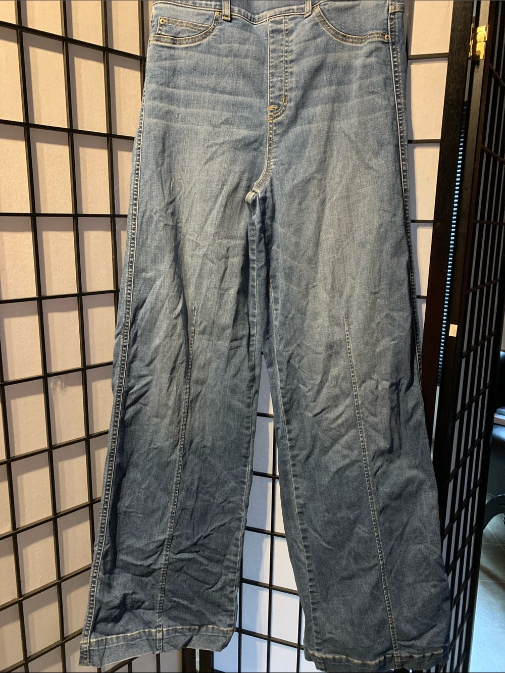 SPANX Red Tag on Blue Denim Waistband Size Large
